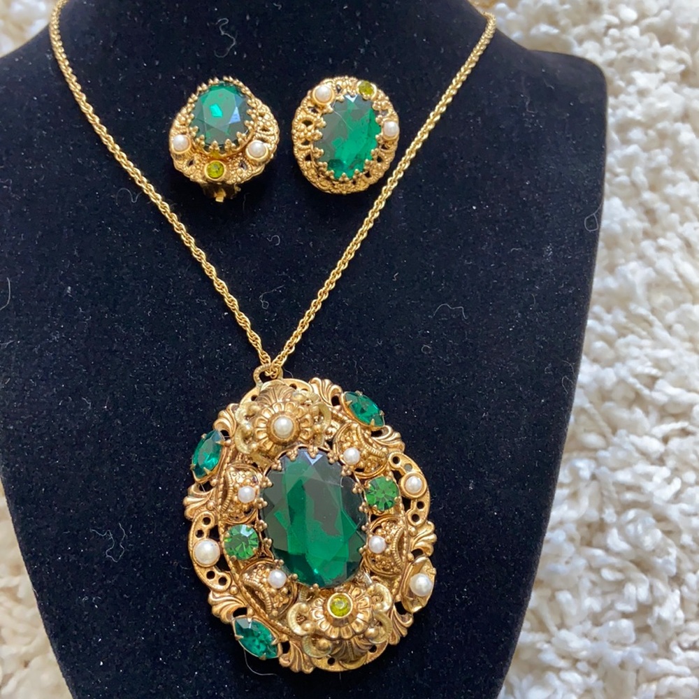 Vintage Western Germany Necklace and Earrings